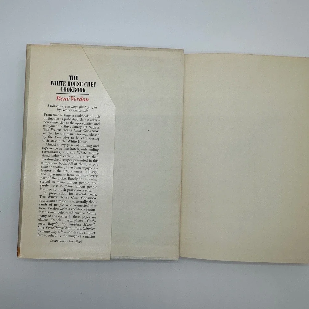 Vintage‎ 1967 The White House Cookbook René Verdon SIGNED First Edition JFK Chef